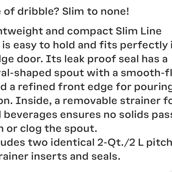 Tupperware Slim Line Pitcher with Strainer Set - Picture 5 of 5